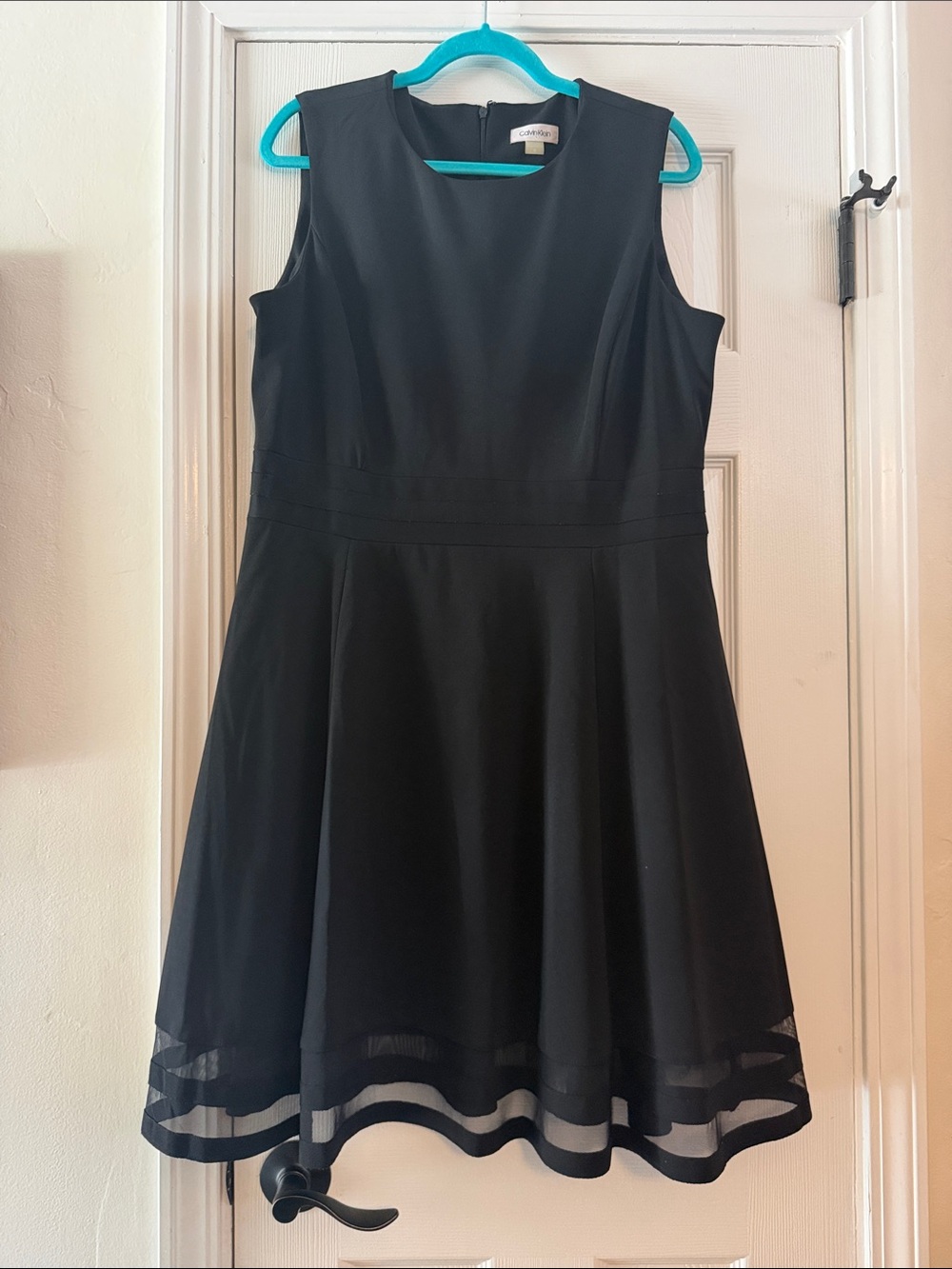 Calvin Klein Black Sleeveless A-Line Mini Dress